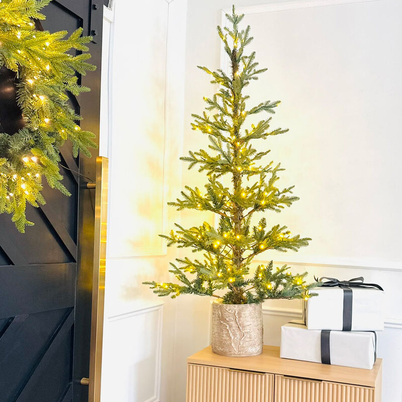 5 Foot Pre-lit Timberland Fir Potted Christmas Tree image number 6