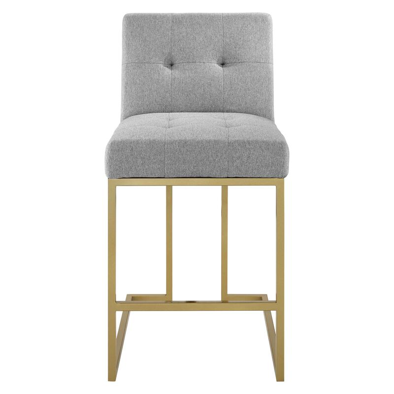 Privy Gold Stainless Steel Upholstered Fabric Counter Stool image number 4