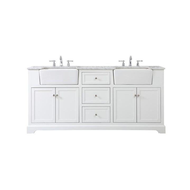 Elegant Kitchen and Bath 72 inch double bathroom vanity in white