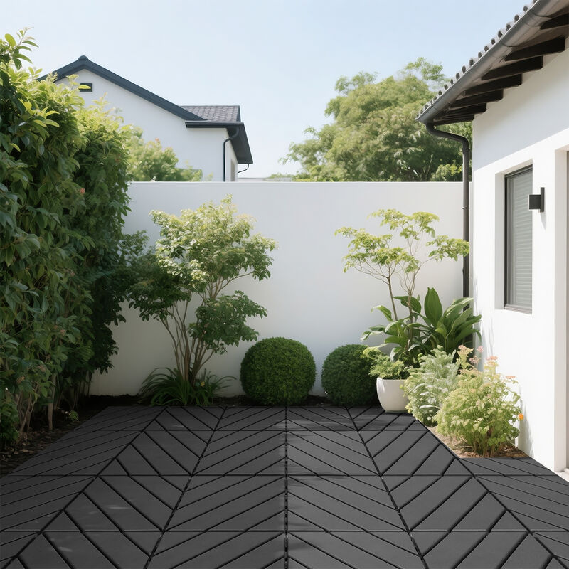 Plastic Interlocking Deck Tiles, 44Pcs Patio Deck Tiles,Waterproof Outdoor Flooring All Weather Use image number 8