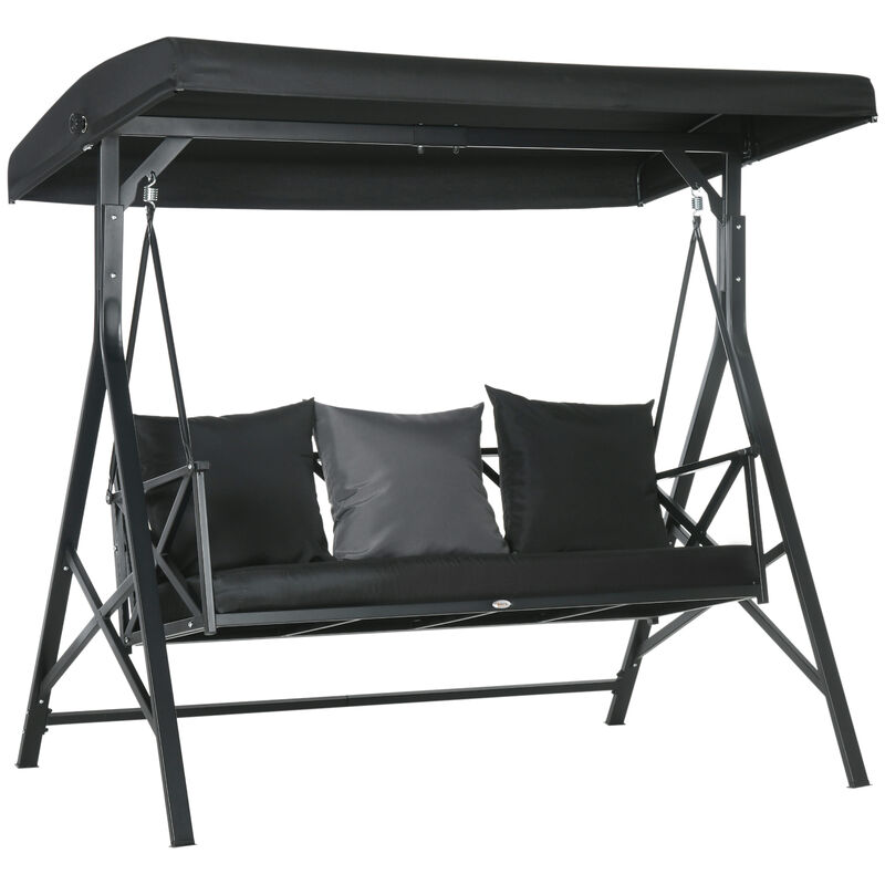 Hivvago 3-Seat Patio Swing with Adjustable Canopy image number 0
