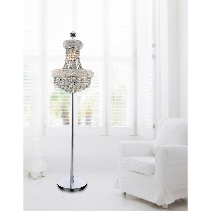 Empire 8 Light Floor Lamp With Chrome Finish