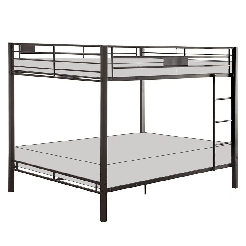 Metal Queen/Queen Bunk Bed, Black Sand