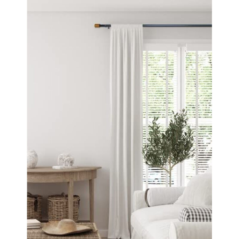 Linen Avenue Wood Cylinder Single Window Curtain Rod Set