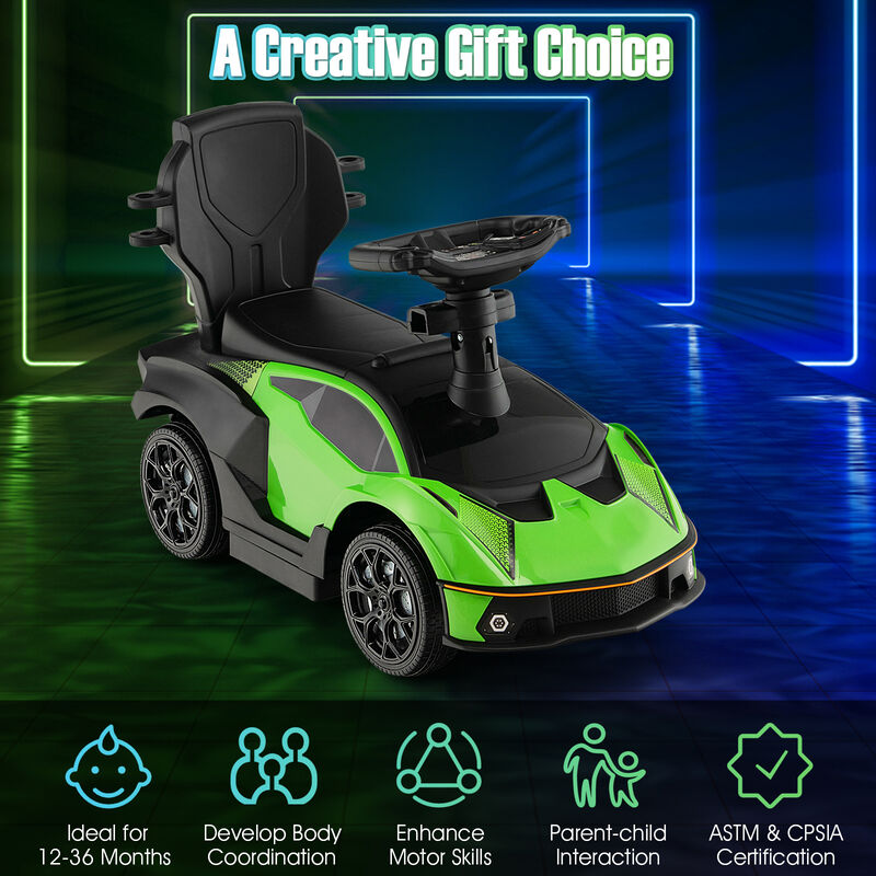 3 in 1 Push Ride On Toy Car with Handle and Guardrail for Toddlers image number 4