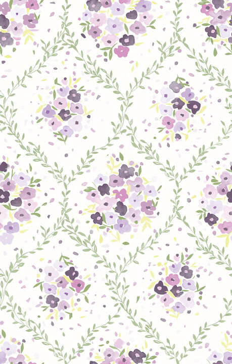 Lavender Trellis Lavender Peel & Stick Mural