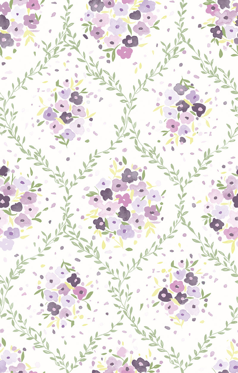 Lavender Trellis Lavender Peel & Stick Mural image number 0
