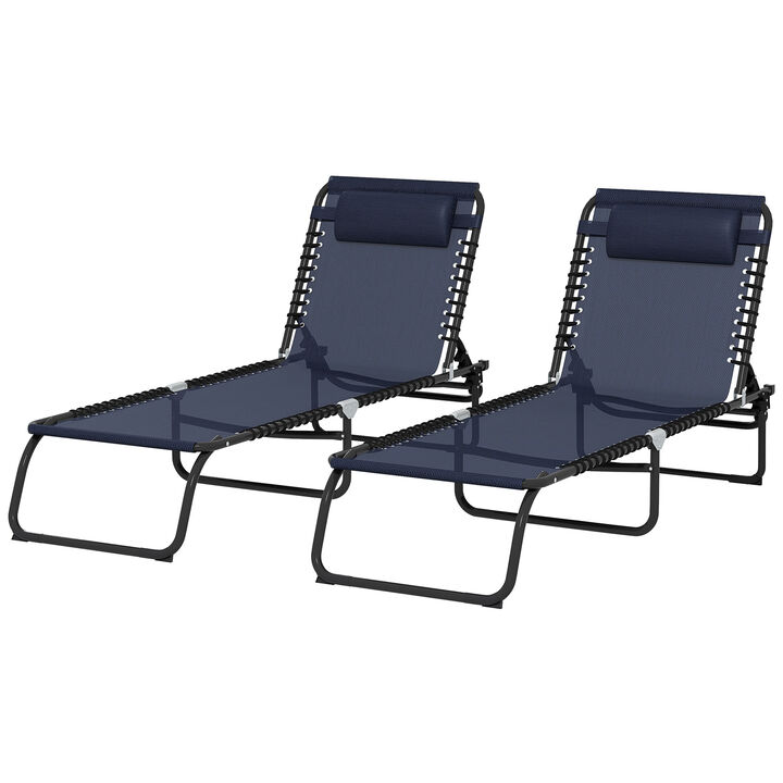 Hivvago 2 Adjustable Folding Chaise Lounge Chairs
