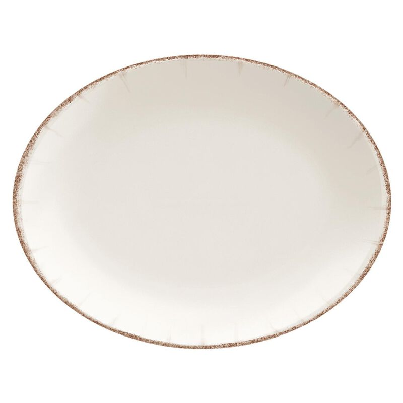 Retro 14.25" x 11" x h:1.25" Oval Decorated Porcelain Platter