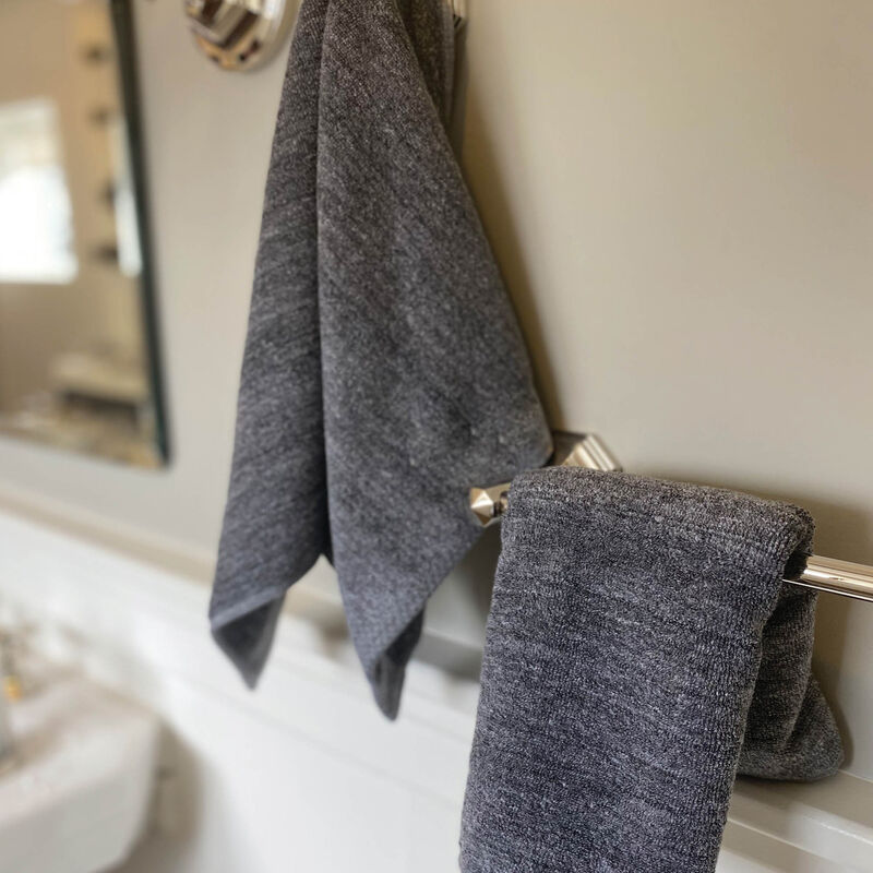 Bedvoyage eco-melange Rayon Bamboo Cotton Towels, Hand Towel 2pk - Charcoal