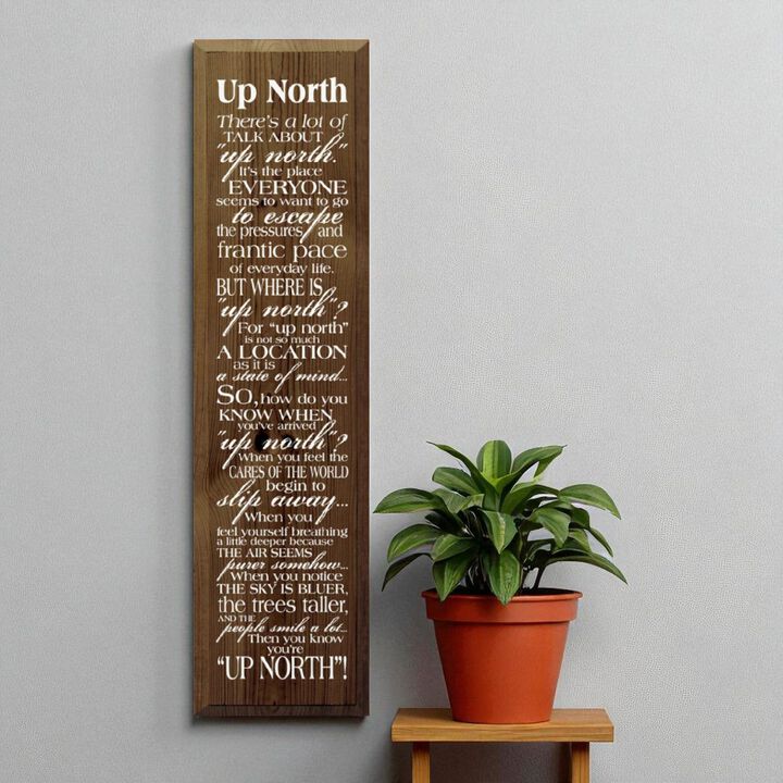 There&rsquo;s a Lot of Talk About Up North Funny Wood Sign Decor