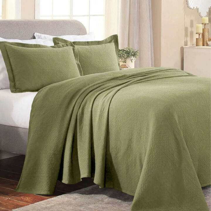 Lightweight Cotton Matelasse Bedspread and Shams Set for Bedroom