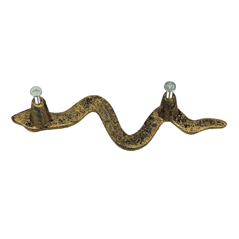 Set of 6 Cast Iron Snake Drawer Pulls, 6 Inch Antique Gold Cabinet Handles, Gothic Reptile Hardware for Custom Furniture, Nonstandard 3 5/8 Inch Hole Spacing, DIY Drilling Required image number 3