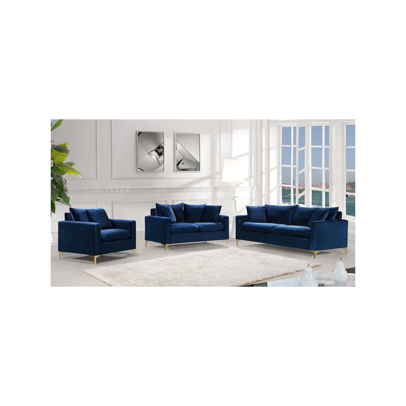 Meridian Furniture Naomi Navy Velvet Sofa
