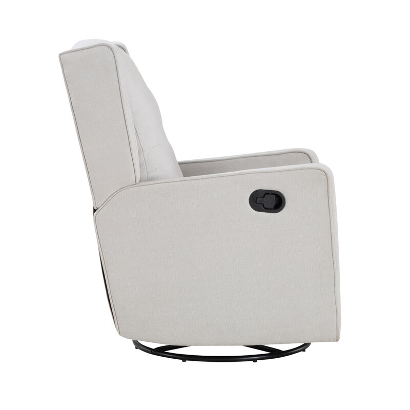 Milah Tufted Swivel Glider Recliner In Light Fabric