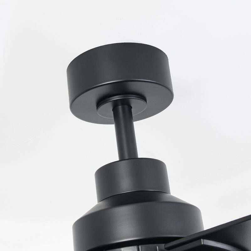 52 in. Smart Integrated LED Matte Black Ceiling Fan with APP Control and Remote