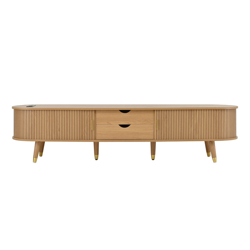 Glucub Oval Fluted TV Stand image number 0