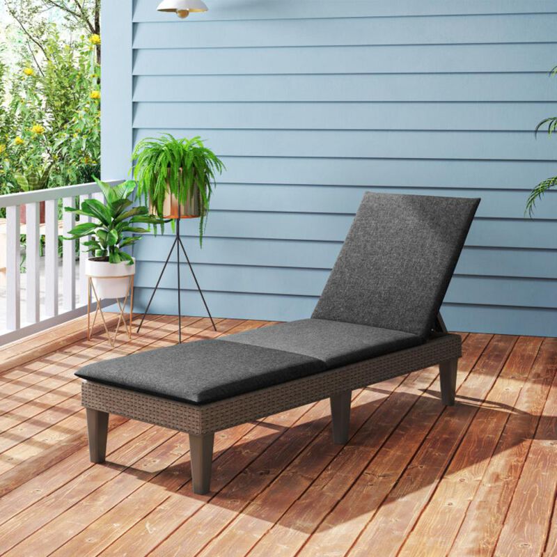 Hivvago Patio Lounge Outdoor Recliner Chair with Cushion 3-Position Adjustable Backrest