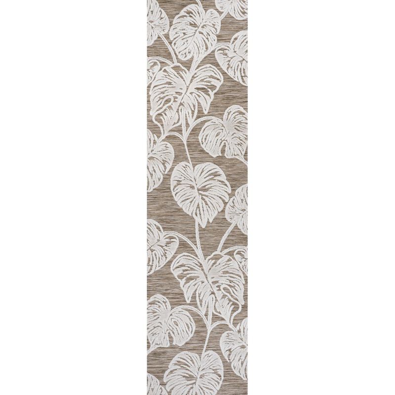 Tobago High-Low Two Tone Monstera Leaf Area Rug