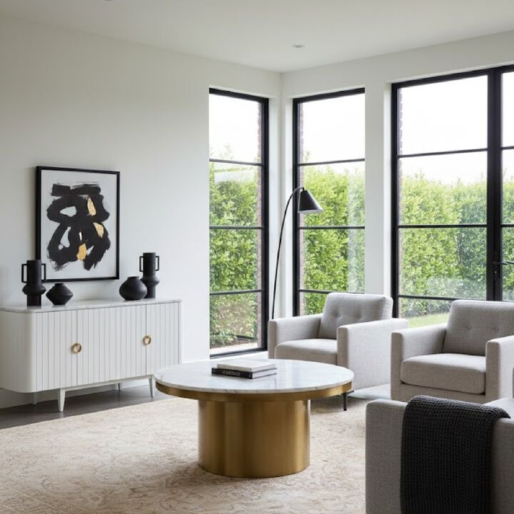 White and Gold Coffee Table | OROA Modern Rocky