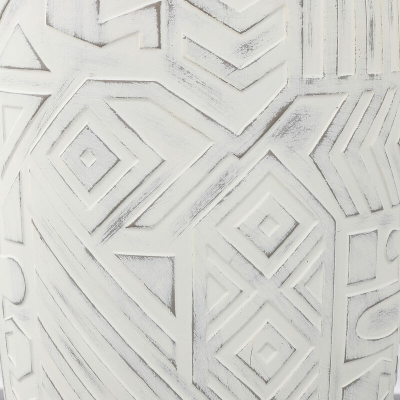 Rafi MidCentury Modern Geometric Drum Garden Stool