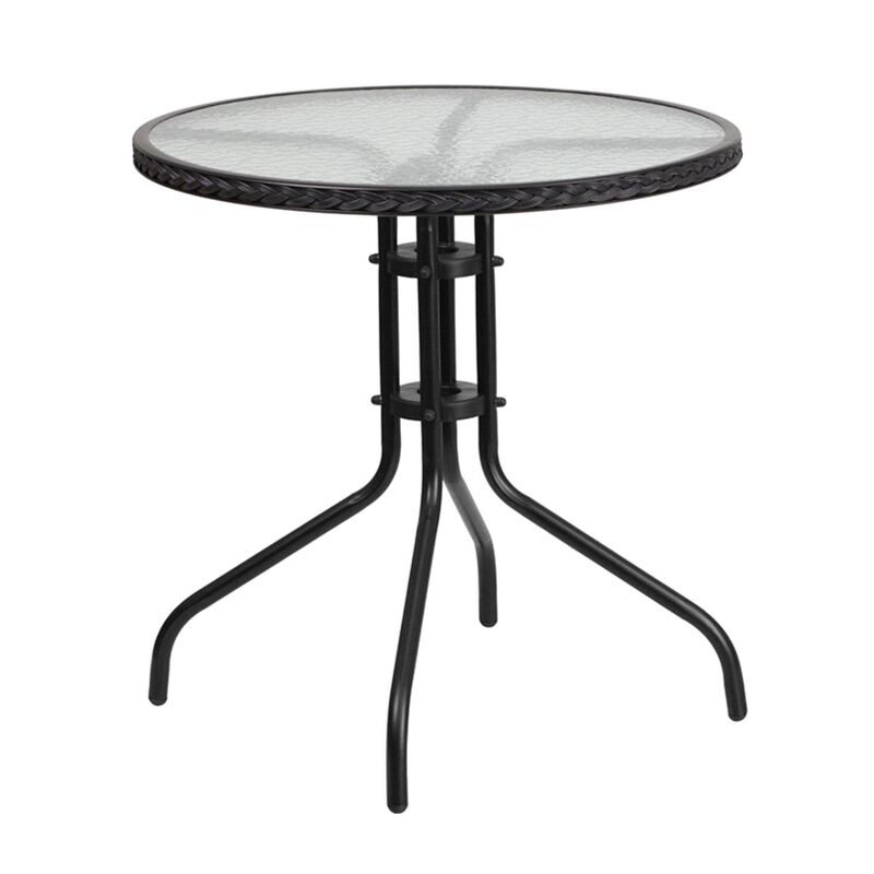 28RD Black Table Set w/Rattan image number 2