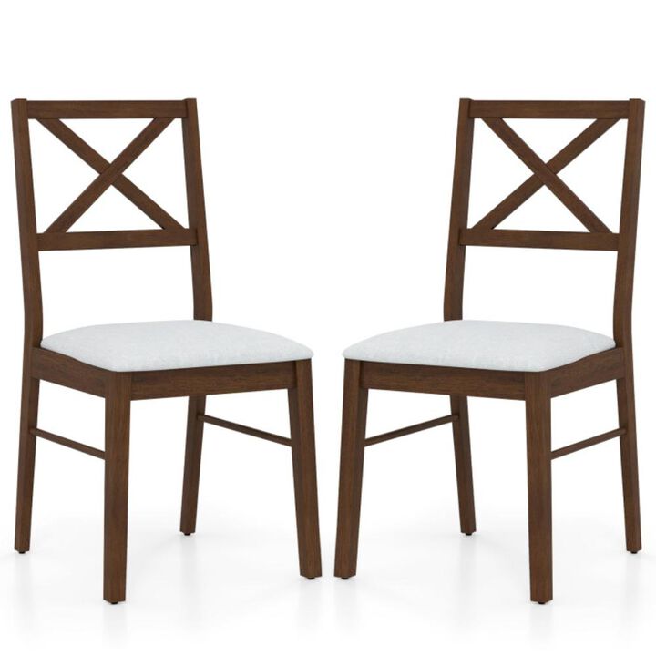Hivvago Upholstered Side Dining Chairs Set of 2 with Rubber Wood Frame