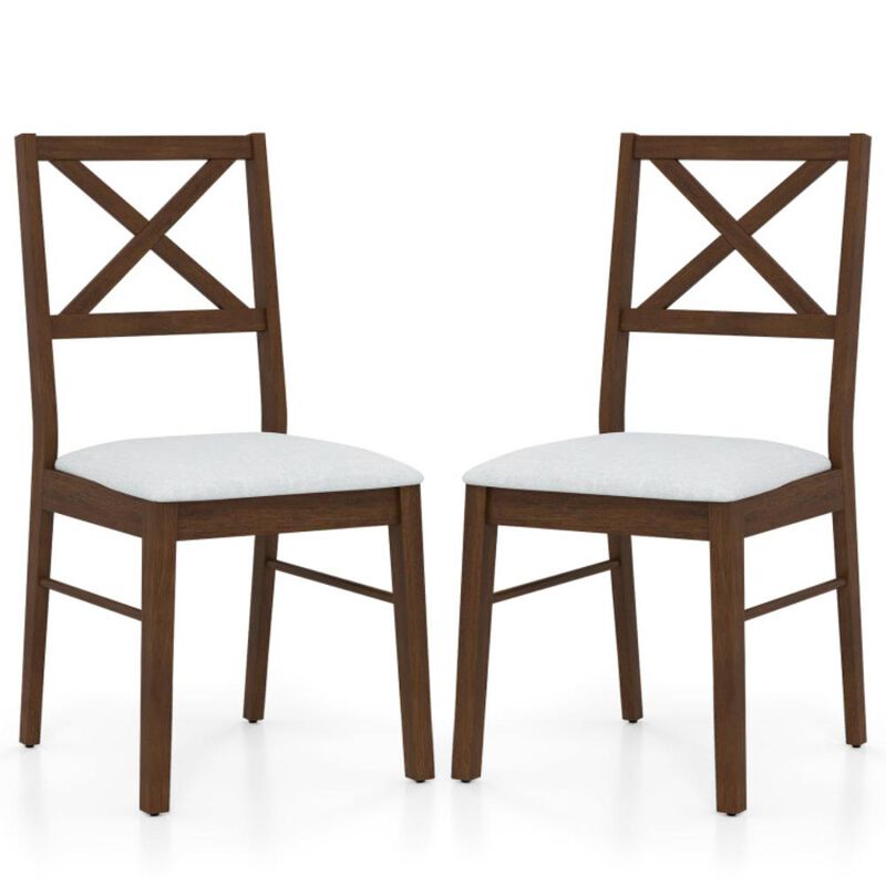 Hivvago Upholstered Side Dining Chairs Set of 2 with Rubber Wood Frame