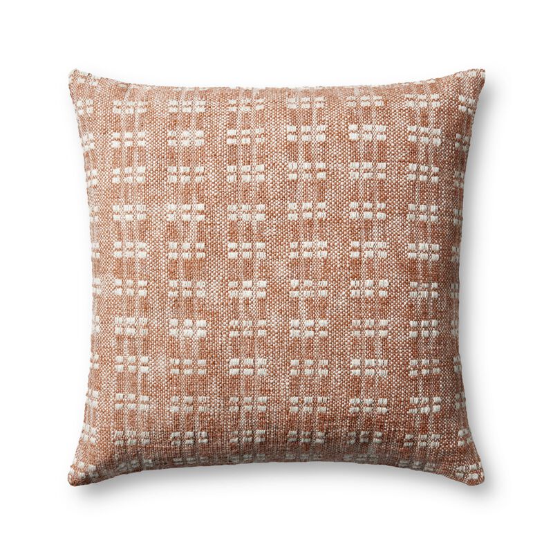 Bryn PMH0062 Rust 22''x22'' Polyester Pillow by Magnolia Home by Joanna Gaines x Loloi