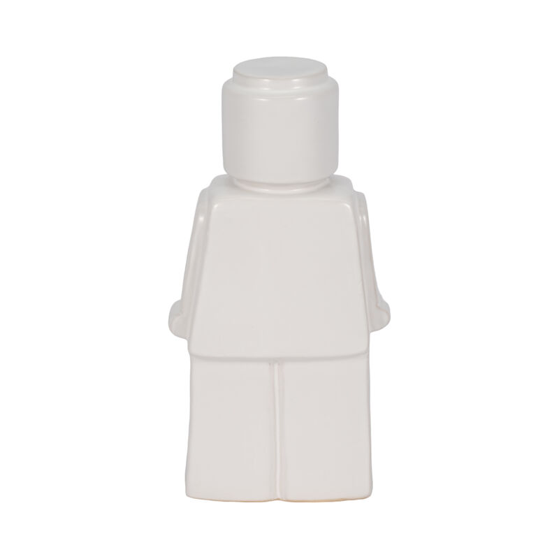 12" Block Man Figure, White image number 3