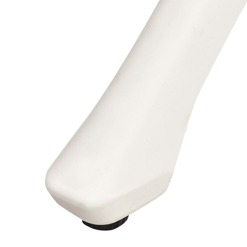 Outdoor Patio Breakfast Dining Table, 35 Inch Square, White Metal - Benzara