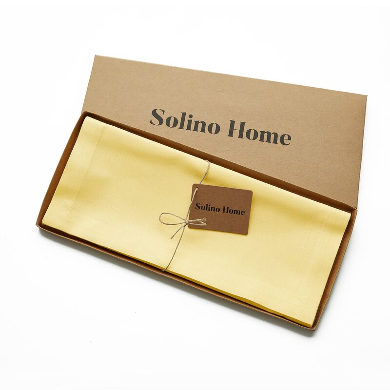 Solino Home Cotton Linen Table Runner - Dru - Cotton Linen Plain