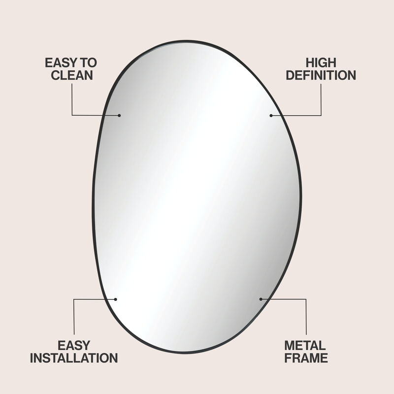 Aurelia Irregular Oval Metal Framed Wall Mounted Mirror image number 2