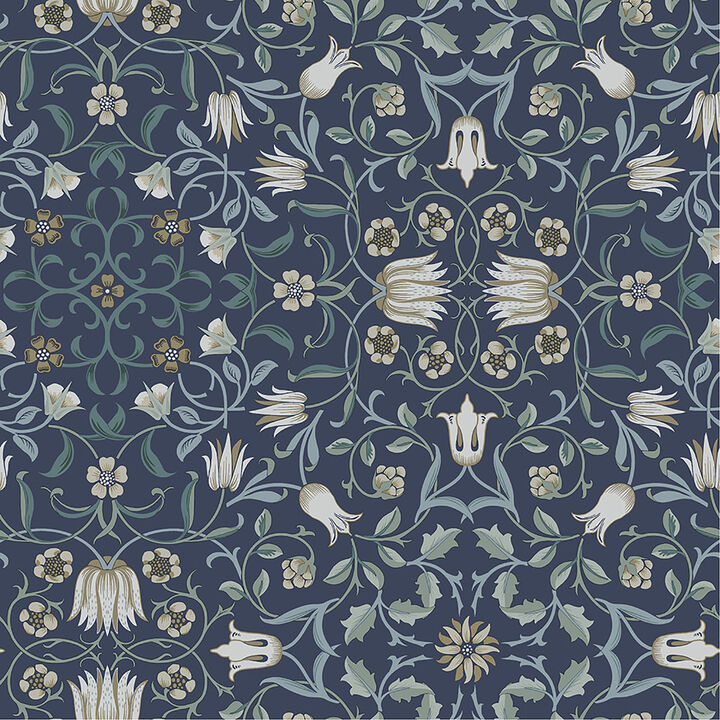 No 1 Holland Park Blue Floral Wallpaper