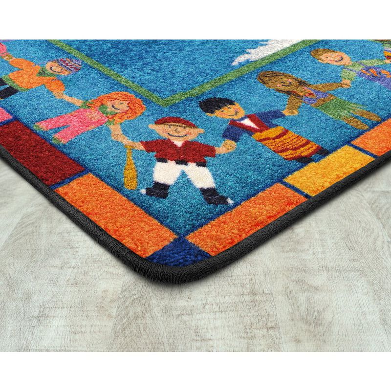Joy Carpets Kid Essentials Hands Around the World 10'9 x 13'2 Area Rug in Color Multi