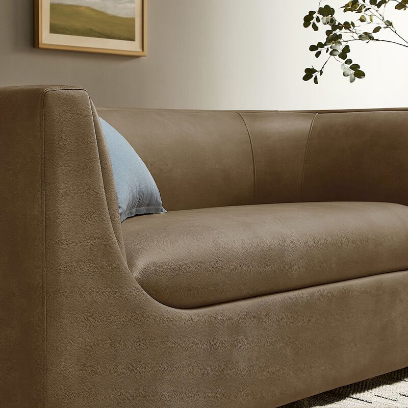 Hilda 67" Curved Back Vegan Leather Loveseat image number 9