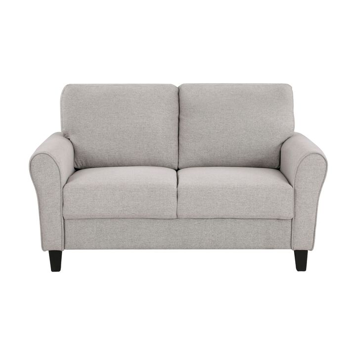 Streamdale Transitional Sand Fabric Loveseat with Attached Cushion