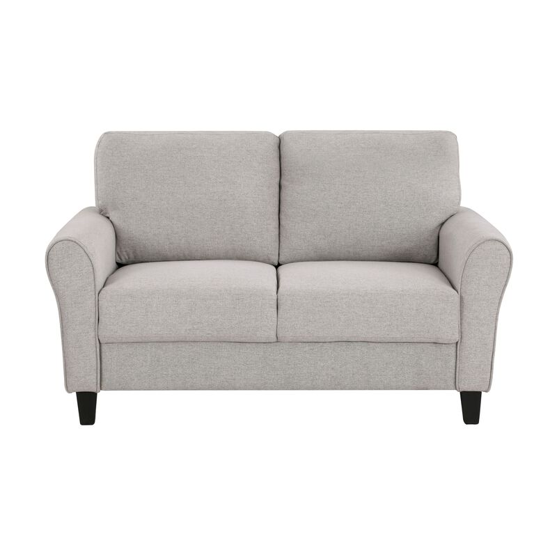 Streamdale Transitional Sand Fabric Loveseat with Attached Cushion image number 0