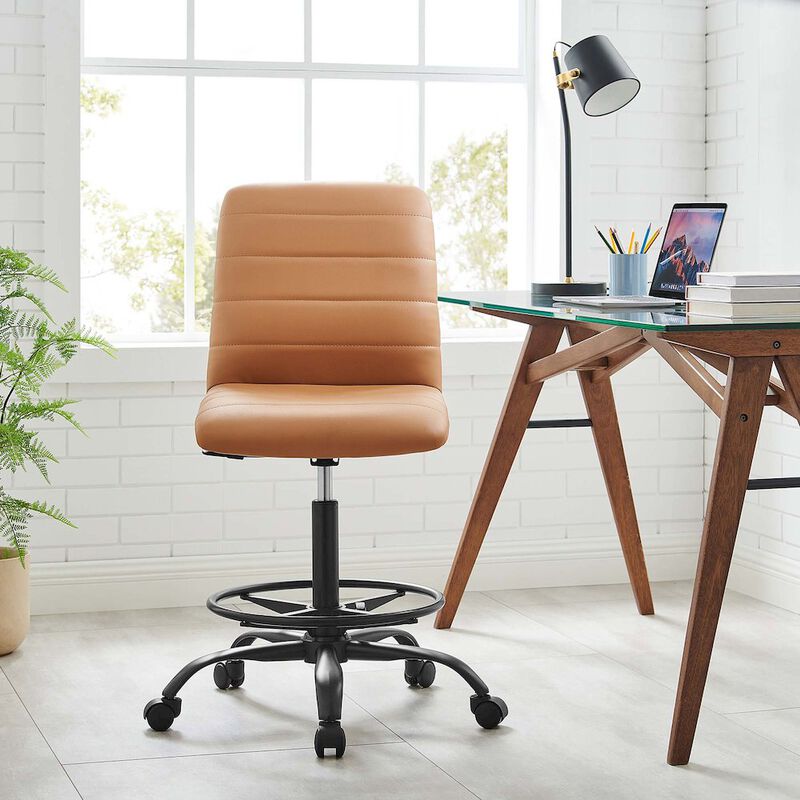 Modway Furniture - Ripple Armless Vegan Leather Drafting Chair image number 8