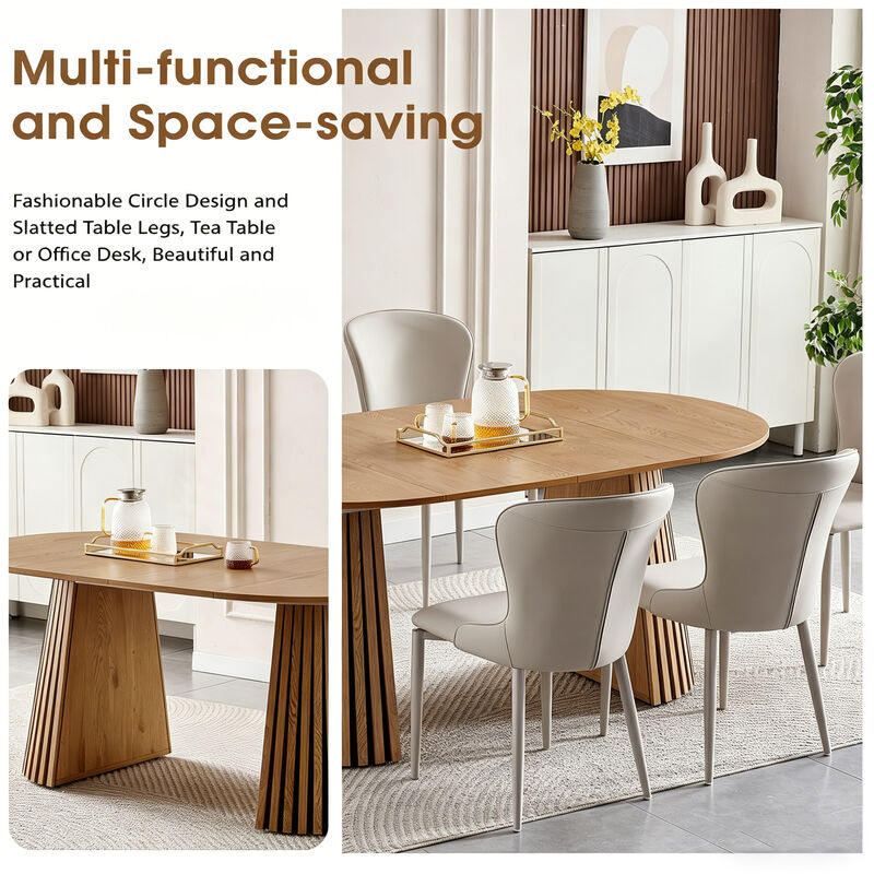Oval Wooden Extendable Dining Table image number 5