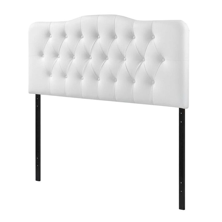 Upholstered Vinyl Full Headboard with Durable Padding and Classic Design