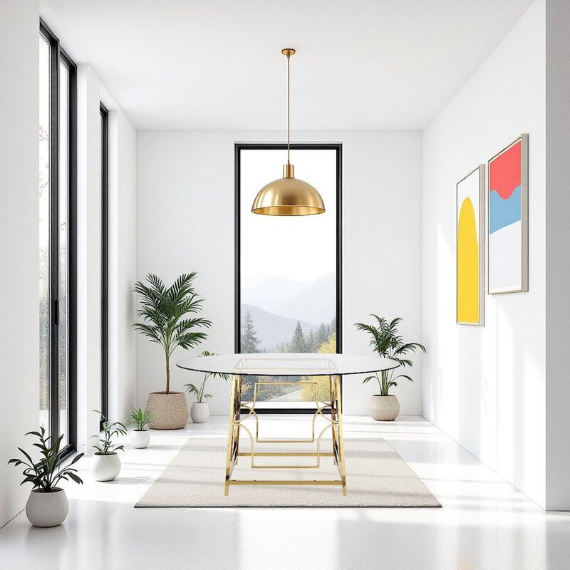 Pangea Home Z-Edward Dining Table Gold