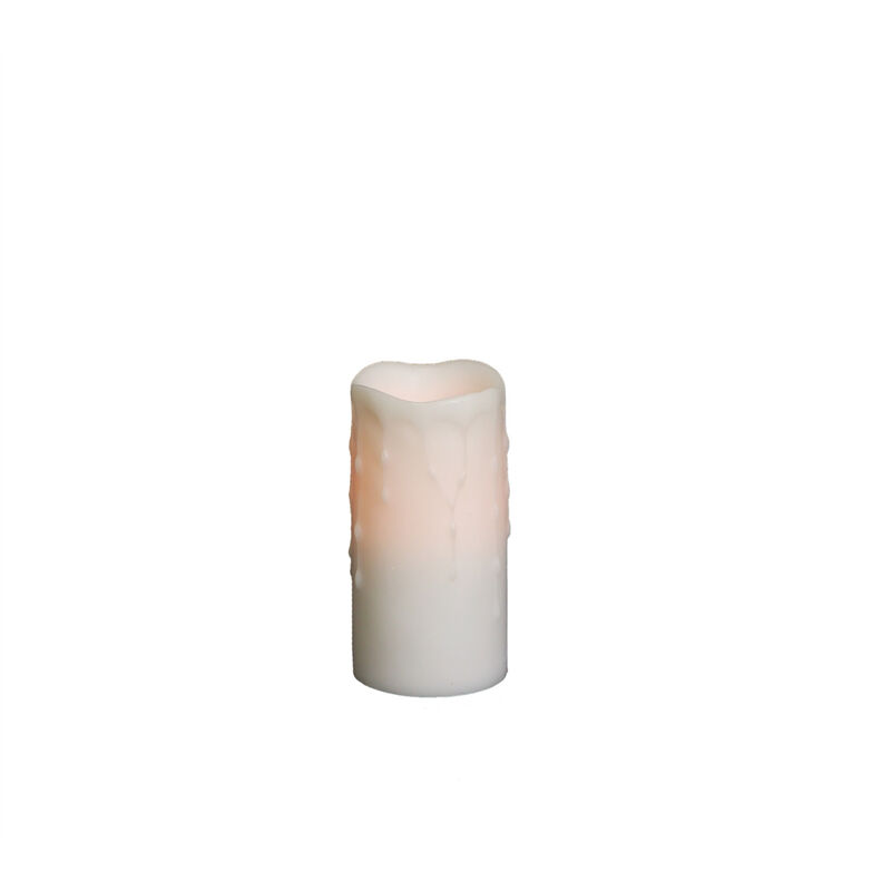 LED Wax Dripping Pillar Candle (Set of 4) for Timed, Elegant Lighting and Home Decor