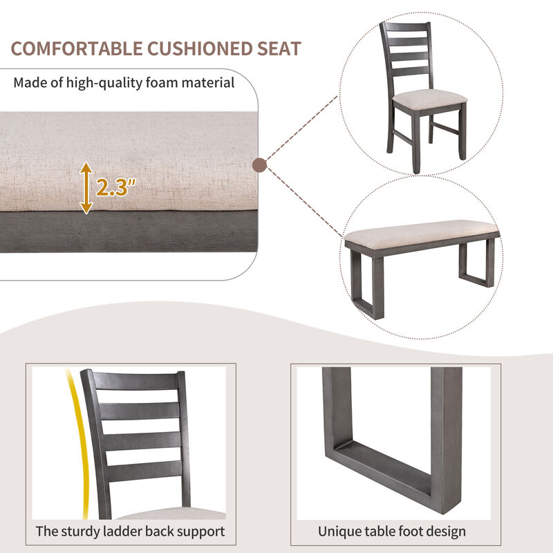 Streamdale Solid Wood 6-Piece Dining Set