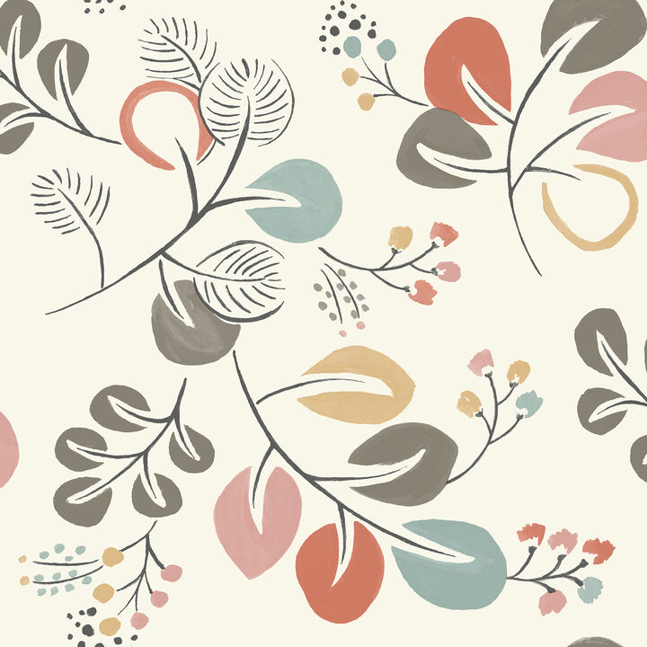 Jonah Multicolor Leaf Trail Wallpaper