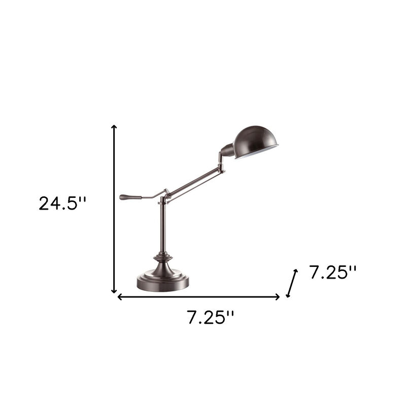 HomeRoots Silver Metal Swing Arm Table Lamp image number 4