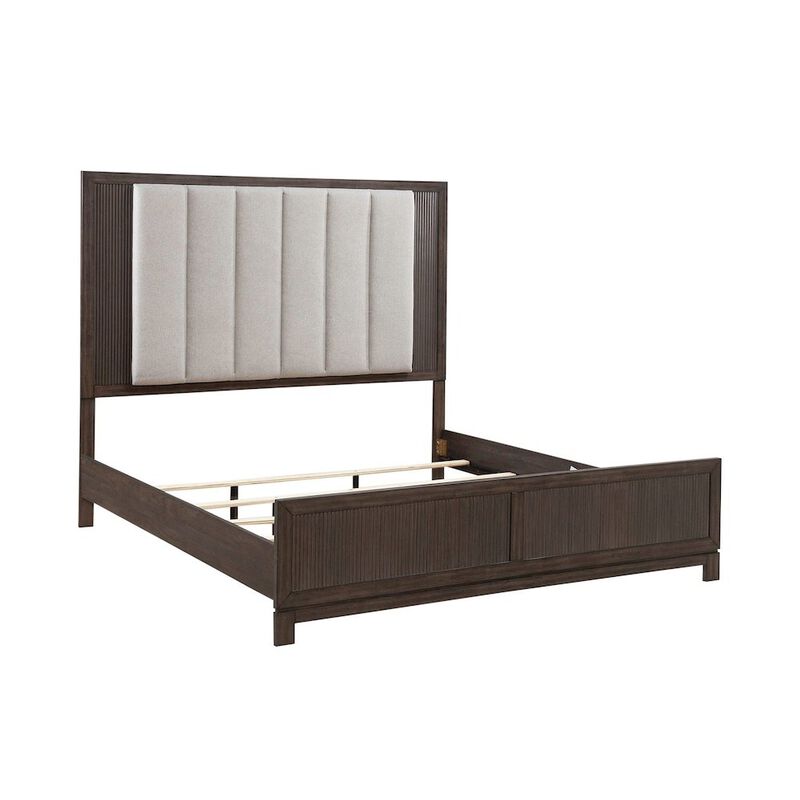 Liberty Furniture Modern Edge King Upholstered Bedframe for Bedroom - Caffe Brown image number 7