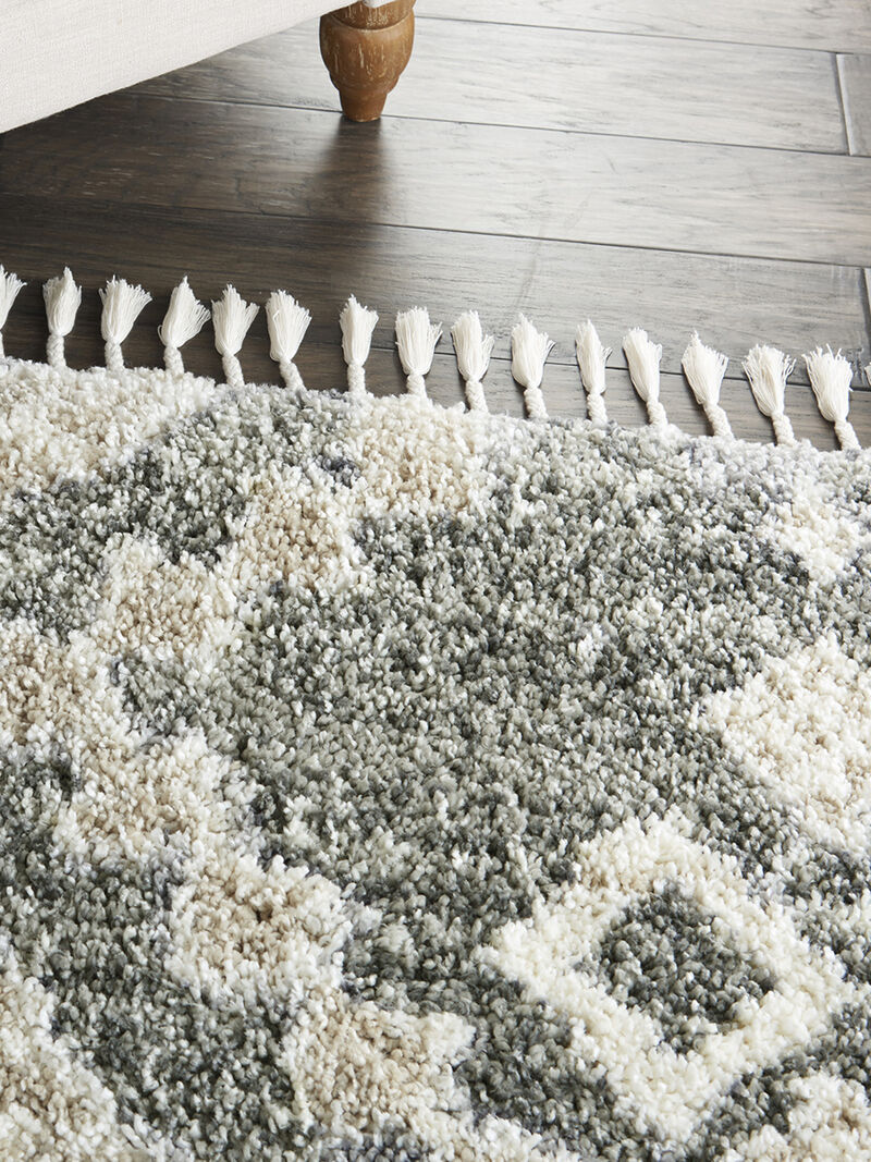 Oslo Shag OSL02 Gray/Ivory 5'3" x 7'9" Rug image number 1