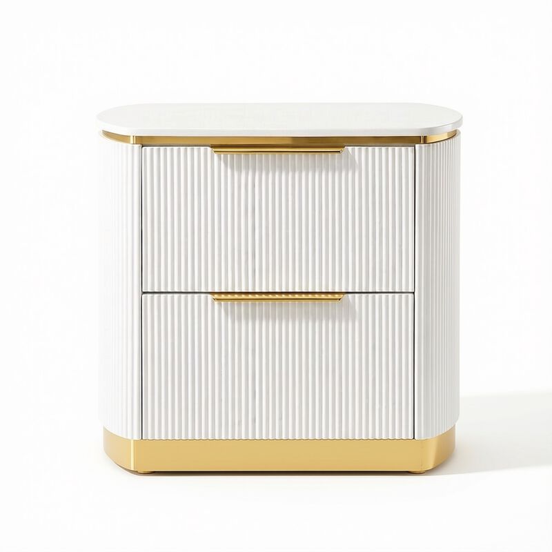 Giovanni Nightstand with 2 Drawers and Fluted Fronts image number 0