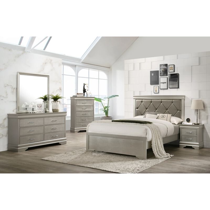 Streamdale Champagne Diamond-Tuft Nightstand image number 7